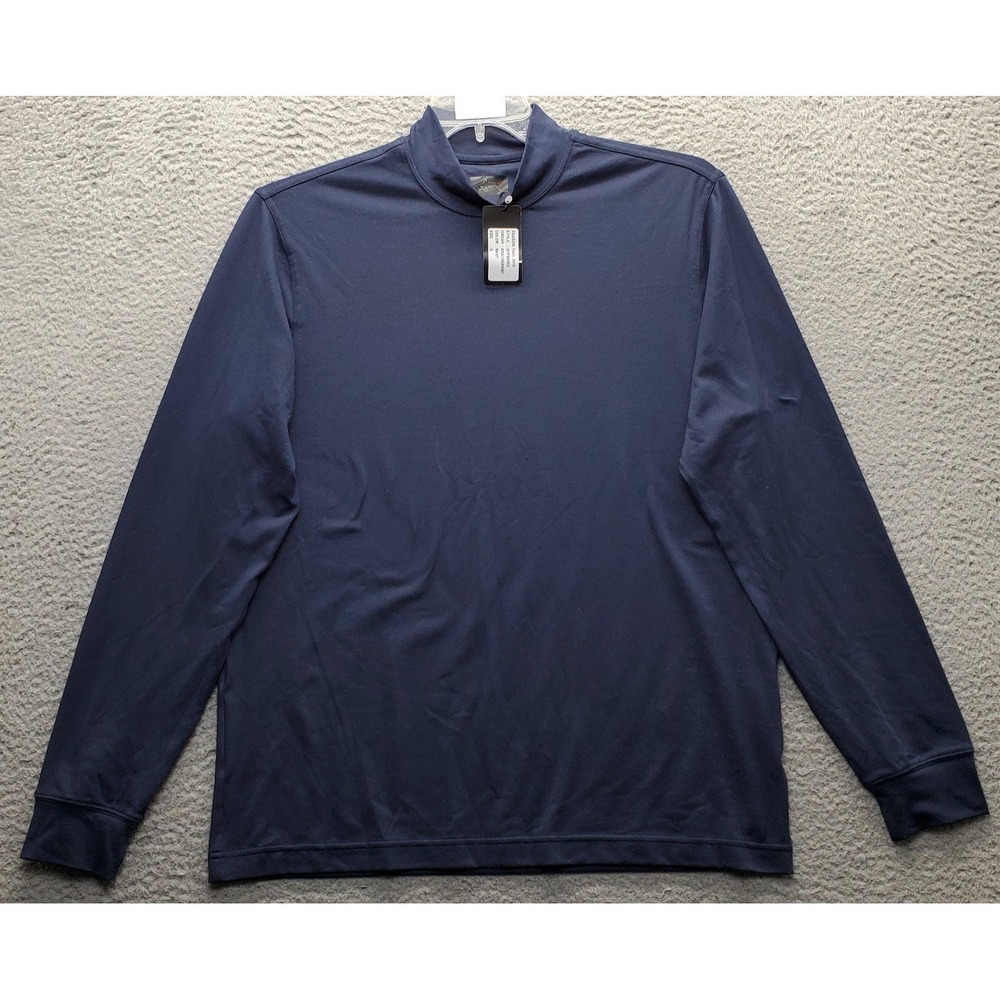 Greg Norman Golf Shirt Mens Small Navy Long Sleeve PlayDry Performance Pullover